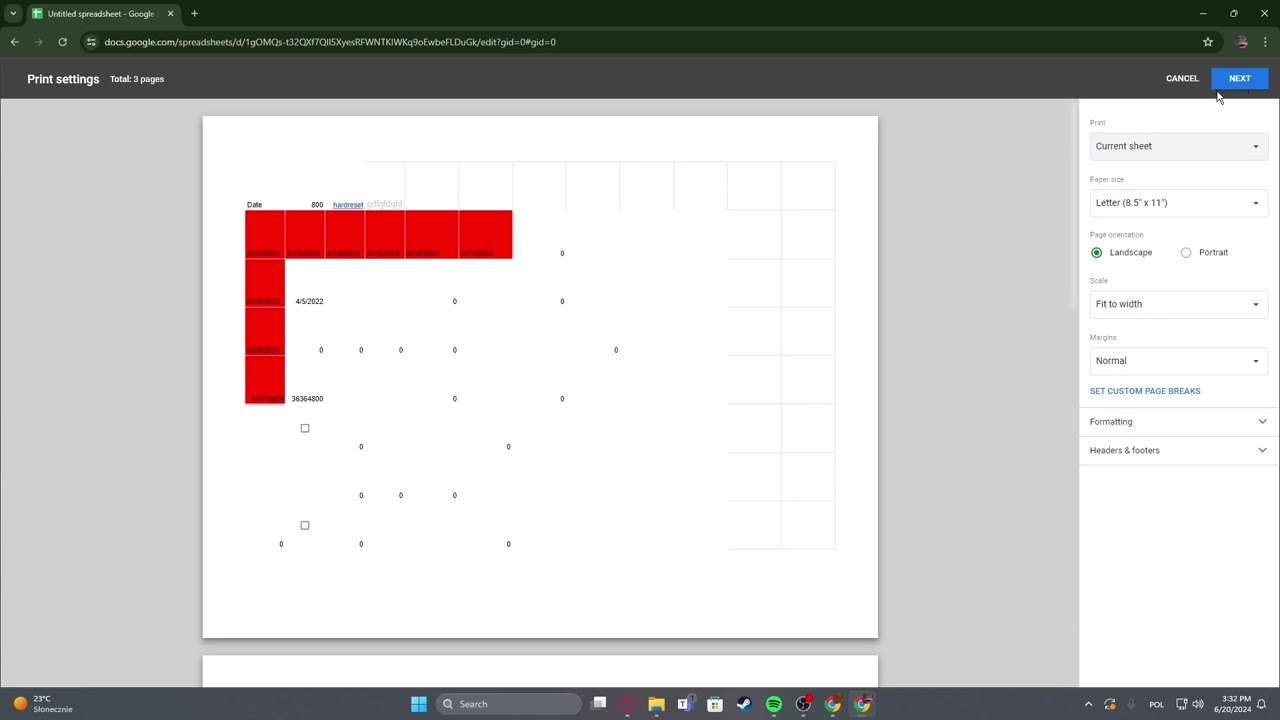 How to Print from Google Sheets