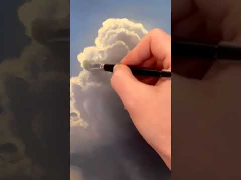 نوع قلم زدن ابر در آسمان با تکنیک رنگ روغن رنگروغن   رنگی آموزش