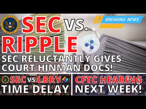 XRP Ripple news today 🚨 SEC Submits Hinman Docs in Ripple case ⏰ SEC LBRY Delay 🏛️ CFTC Hearing 1 XRP Ripple news today 🚨 SEC Submits Hinman Docs in Ripple case ⏰ SEC LBRY Delay 🏛️ CFTC Hearing thumbnail