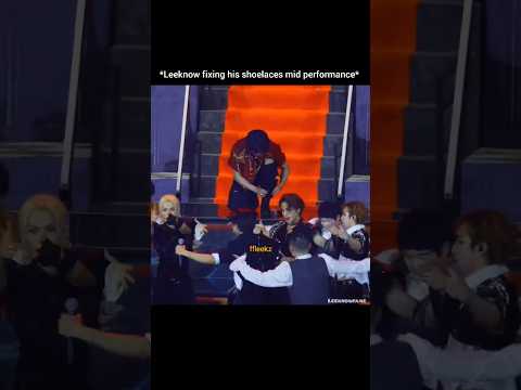Leeknow Fixing His Shoelaces Mid Performance My Pro Idol Shorts Leeknow Straykids 