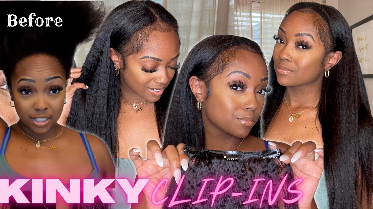 DETAILED Step-by-Step Guide: Installing Kinky Straight Clip-Ins for a Natural Look ft. Curls Queen