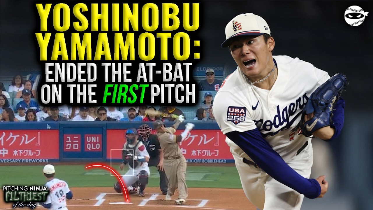 Yoshinobu Yamamoto ends the at bat on the FIRST pitch