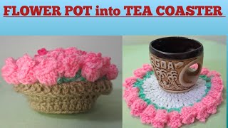 #crochet #flower Tea Coaster free pattern for beginners.  Crochet tulip flower mat #new #handmade