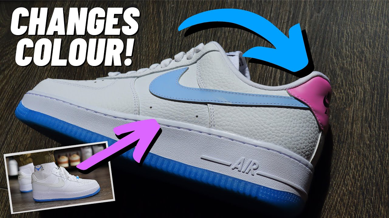 ليفه THEY CHANGE COLOUR!? Nike Air Force 1 UV On Feet Review ليفه