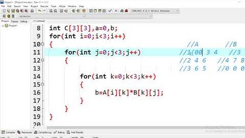 How to get product of two matrics in 2-D array in c++
