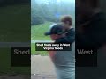 Shed floats away in West Virginia floods