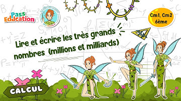Lire et écrire les très grands nombres - Cm1 Cm2 6ème Fée des Maths Leçon, Exercices, Evaluations