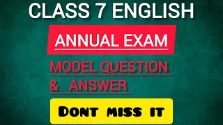 CLASS 7 ENGLISH 2025 |MODEL QUESTION PAPER &amp; ANSWER | LEARN&amp; GROW