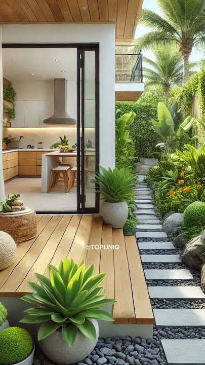 ide inspirasi taman belakang rumah #home #design #beautiful