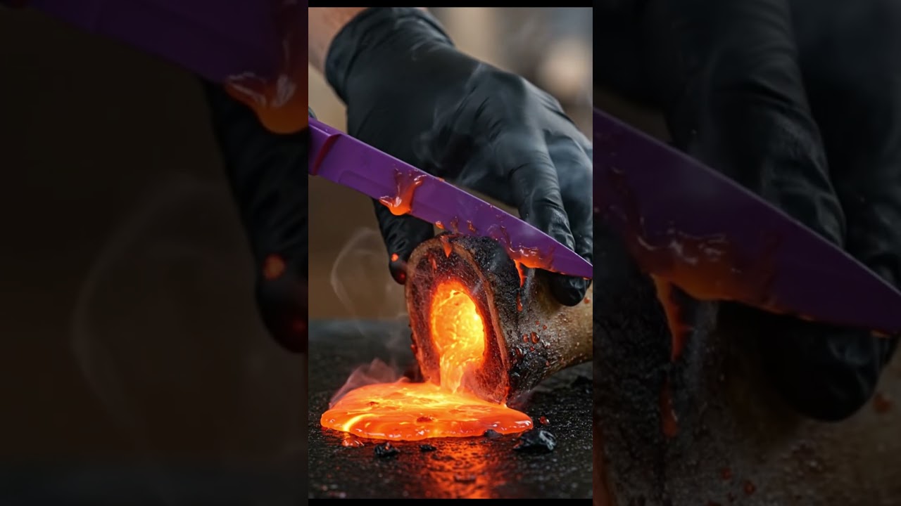 ASMR Slicing Molten Bone | Satisfying Slice 