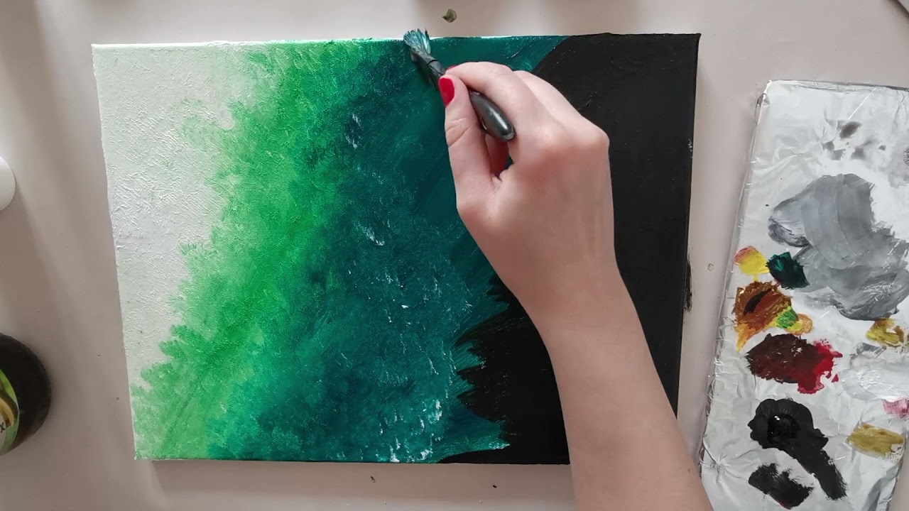 36 Green Abstract acrylic painting acrylic painting for beginners