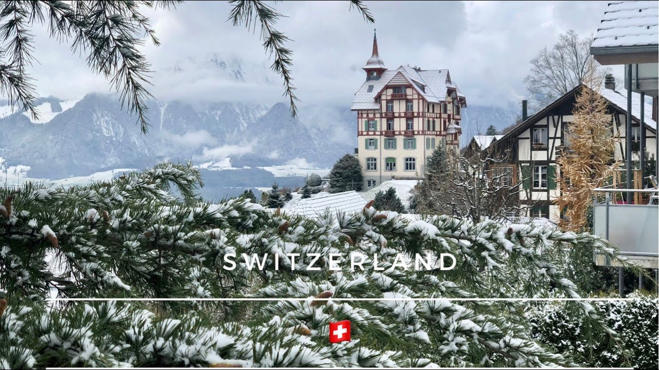 Goldiwil - Switzerland 🇨🇭 Swiss Village | SNOWY DAY ❄️❄️⛄️