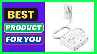 Power Strip Flat Plug with 12 Outlets 6 USB(2 USB C),SMNICE Surge