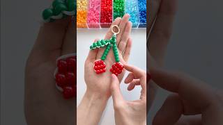 DIY Pony Bead Cherry Keychain Tutorial 🍒