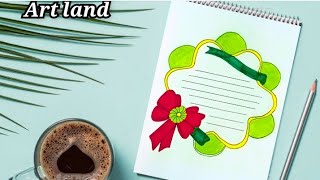 page design border for assignment / كيفيه تزيين دفاتر المدرسة 2022 للبنات من الداخل سهل وجميل??