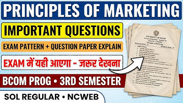 Principles of Marketing Important Questions BCOM Prog 3rd Semester Question Paper SOL REGULAR NCWEB