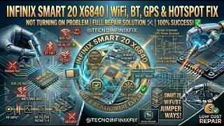 Infinix Smart 20 WiFi & Bluetooth Not Turning On Problem Fix 🛠️ Infinix X6840 Hotspot/GPS Repair Fix