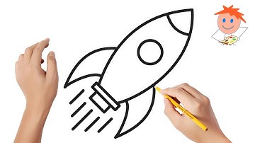 How to draw a rocket | Easy drawings