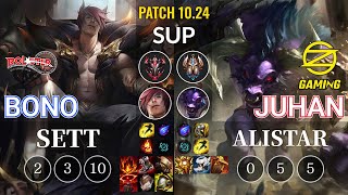 KT Bono Sett vs OZ Juhan Alistar Sup - KR Patch 10.24