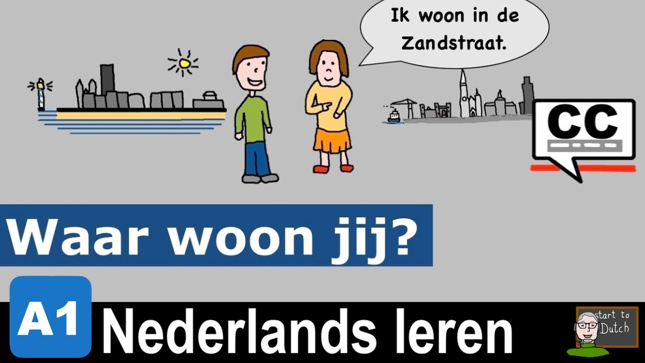 NT2 A1 2.01 Waar woon jij? Les Nederlands leren 1.1 - Dutch lesson beginners Néerlandais debutantes