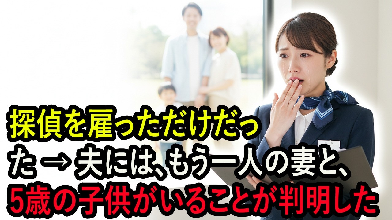 探偵を雇っただけだった → 夫には、もう一人の妻と、5歳の子供がいることが判明した