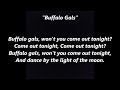 BUFFALO GALS won't you come out tonight dance by light of moon Girls word lyric text sing along song