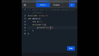 How to execute while loop in c language till infinite.