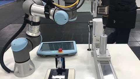 At the Universal Robots Stand at Hannover Messe - Screw Pick and Place Application | Cobots.ie