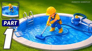 Pool Cleaning Game Simulator - Gameplay Walkthrough Part 1 (iOS, Android) screenshot 1