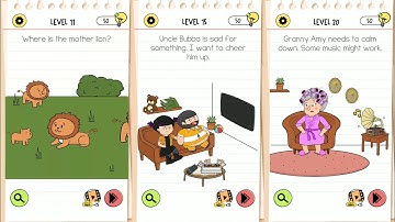 Brain Test 4 Tricky Friends Level 11 - 20 Walkthrough Answer Solved