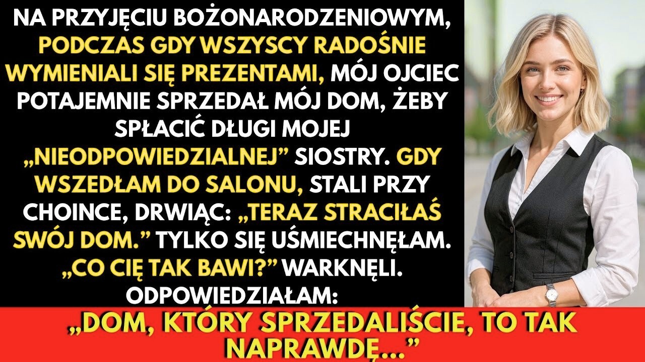 Na Świątecznej Imprezie Ojciec Potajemnie Sprzedał Mój Dom, By Spłacić „Nieodpowiedzialną” Siostrę