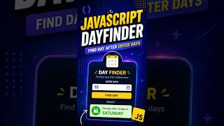 🔥JavaScript Day Finder Using Switch Case | JAVASCRIPT | Beginner Friendly Tutorial #shorts