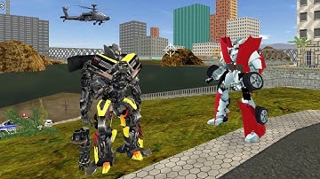 Robot Shark (Transformer Pickup Robot Fight Red Car Robot) Pickup Robot Destroy Car - Gameplay HD