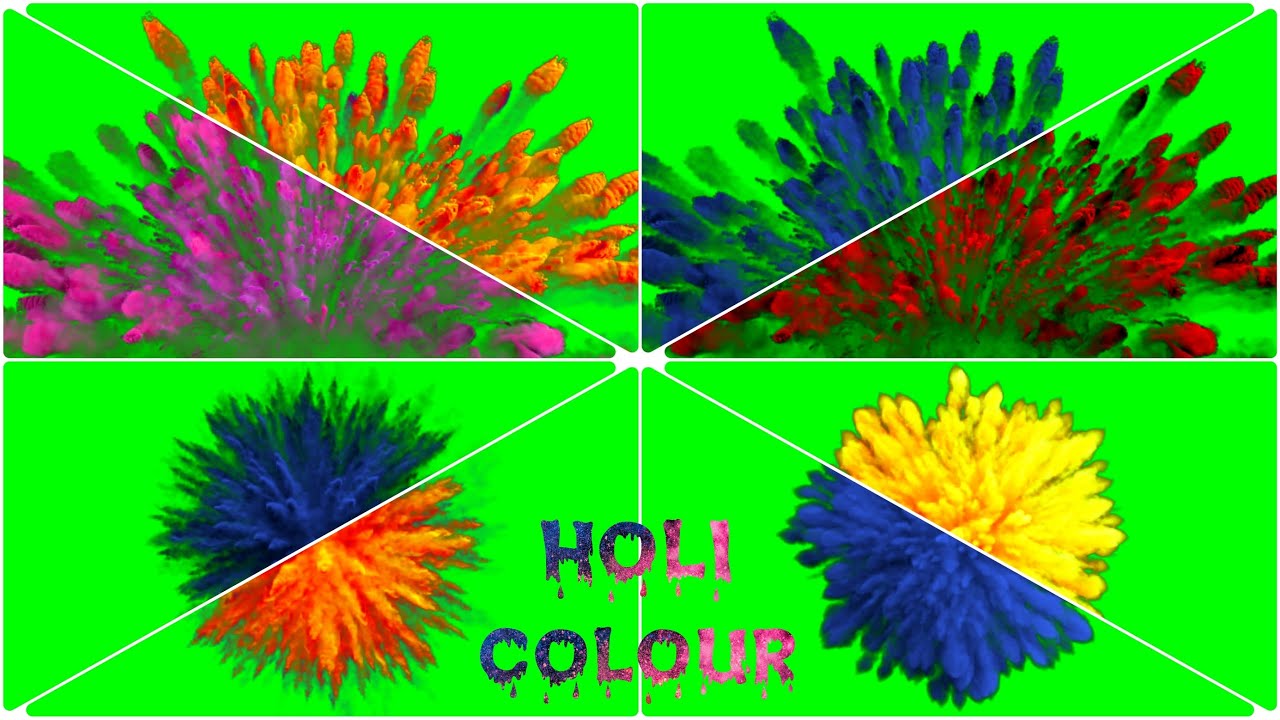 holi colour green screen