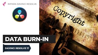 Data Burn-in | Edit | Davinci Resolve ITA