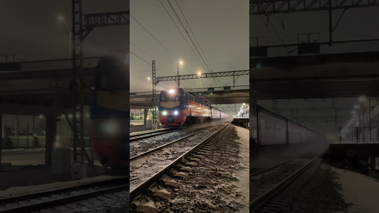 ЭП2К-359 «Мегаполис» с поездом №020У «Мегаполис» Москва - Санкт-Петербург проезжает Сортировочную