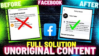 Unoriginal Content Problem On Facebook Page 😢 | Full Solution For Unoriginal Content😍 Solve in 2 Min
