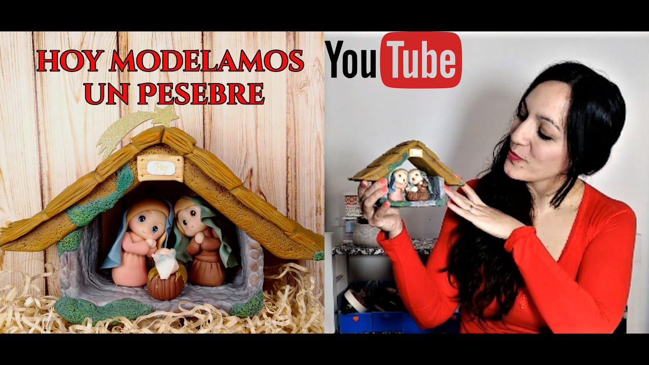 Cómo hacer un pesebre en porcelana fría por María Laura Rombolá/ Nacimiento/ Sagrada Familia / Diy.