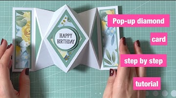 Pop up diamond card step by step tutorial | Template Library by #crafterscompanion #templatelibrary
