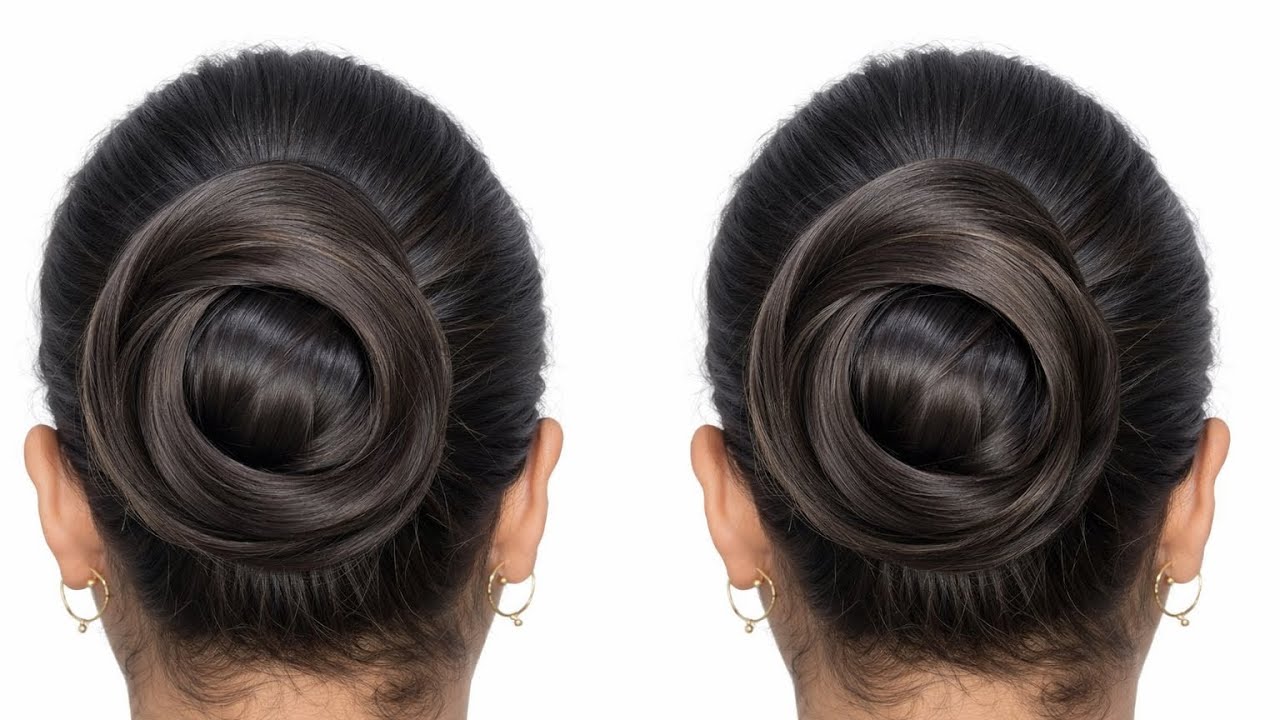 Perfect Spiral Bun Hairstyle in 1 Minute 😍 | Easy & Elegant Bun for Wedding / Party