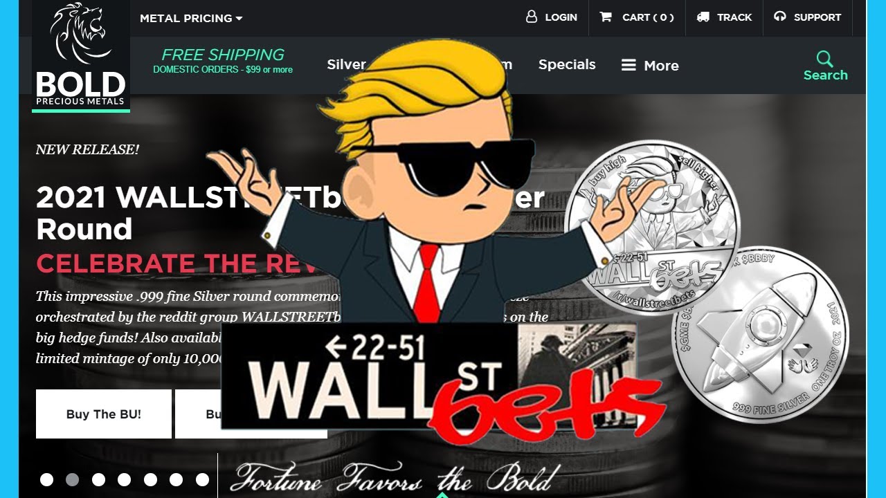 2021 WALLSTREETbets 1 oz Silver BU & Proof Like Round YouTube