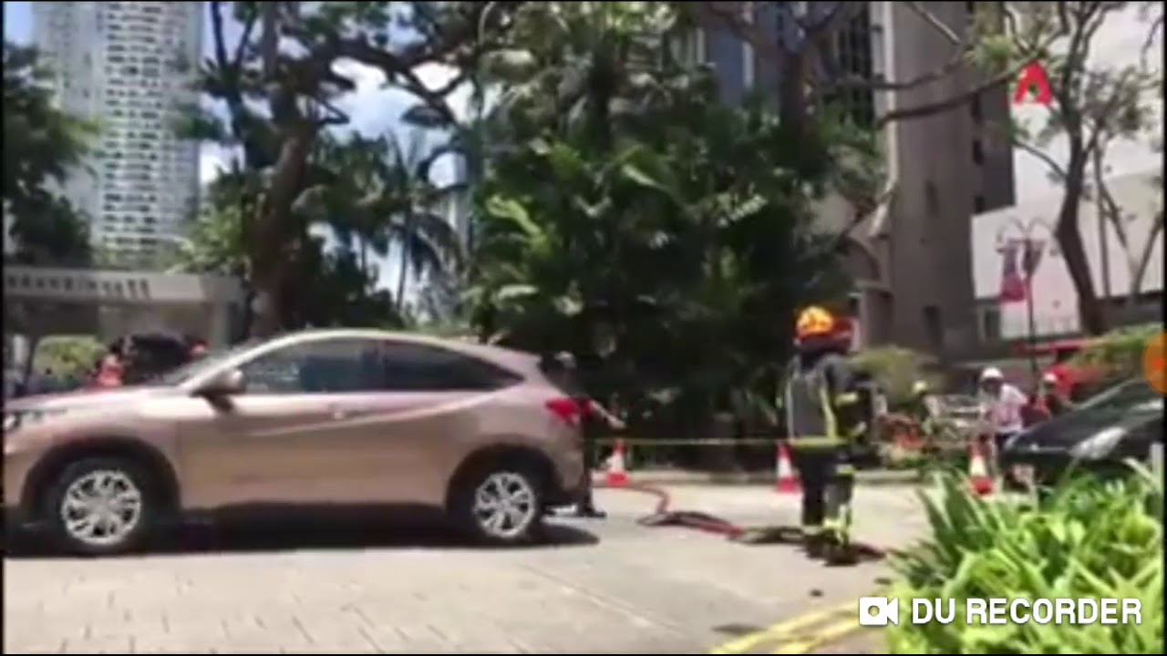 Grand hyatt hotel in singspore caught on fire - YouTube