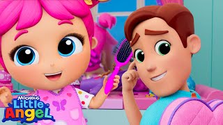 this is the way hairdresser jill wash your hair time little angel kids songs nursery rhymes