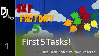 SkyFactory 5 Beginner Guide - First Tasks + How to Unlock Green & Brown