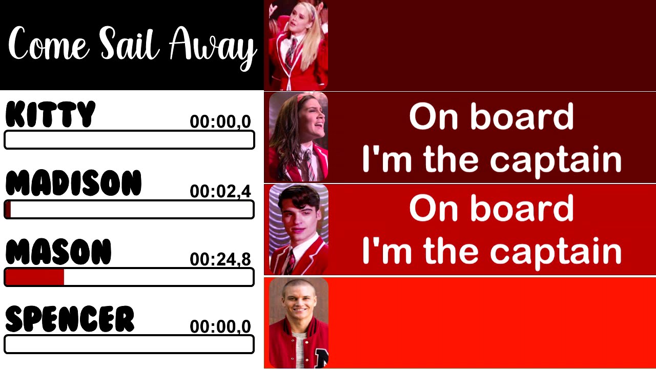 Glee - Come Sail Away | Line Distribution + Lyrics