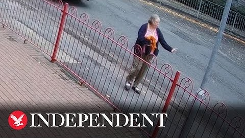 CCTV shows moment woman swears at cyclist before she
