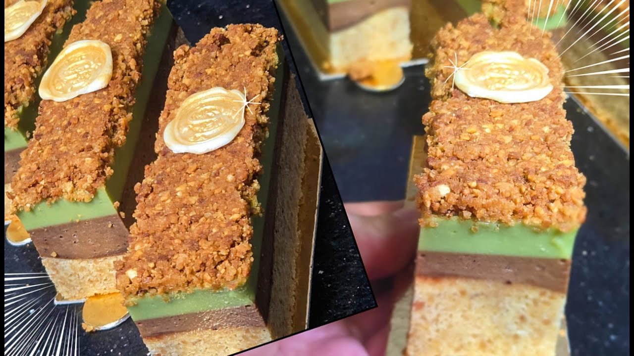 كيكه فيانسيه البندق مع كريمو البندق وموس الفستق👌😋