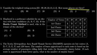 Math 1030, Exam 3 - Question 2 (Weighted Voting System)
