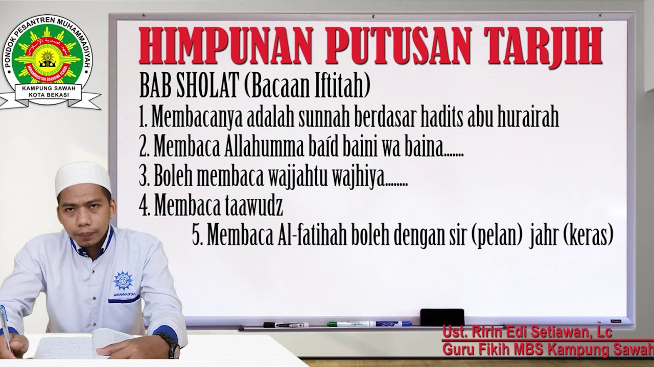 Doa Iftitah Menurut Tarjih Muhammadiyah Kajian Hpt Ke 19 Youtube