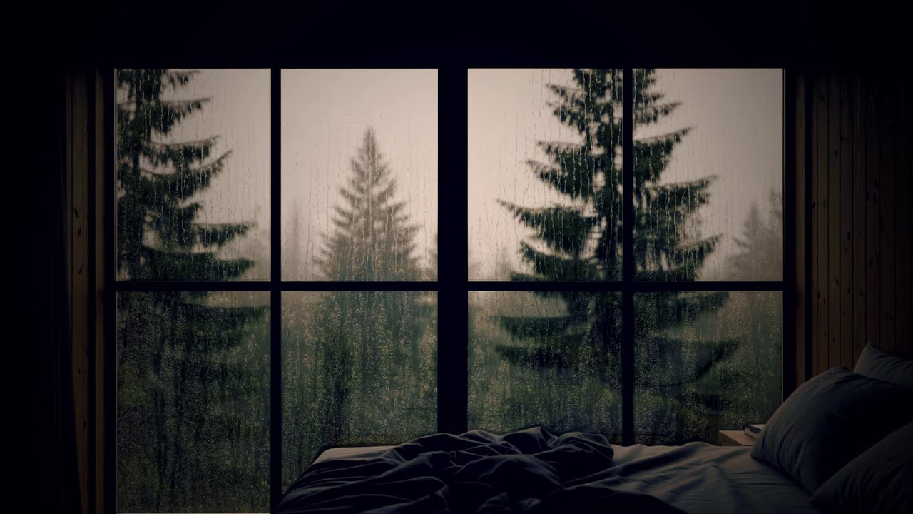 Gentle Rain on Window for Sleep 🌧️ Stress Relief, Relaxation, and Calm Ambience